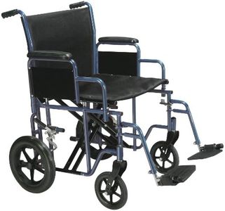 Drive Medical Bariatric Heavy Duty Transport Wheelchair with Swing-away Footrest, Blue, 20"