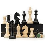 A&A Premium Triple Weighted Staunton Wooden Chess Pieces w/ 2 Extra Queen - King Height 3" / 7.6cm