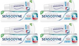 Sensodyne Toothpaste Sensitivity Gum & Enamel, Sensitive Toothpaste for Sensitive Teeth with Gums Problems and Enamel Repair, Mint Flavour, 75ml (Pack of 4)