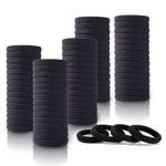 Saavi Beauty Products Seamless Thick Cotton Hair Rubber Bands, Durable Elastic Ties, Ponytail Holders, Hair Accessories for Women and Girls - Black (Pack of 30 Pcs)