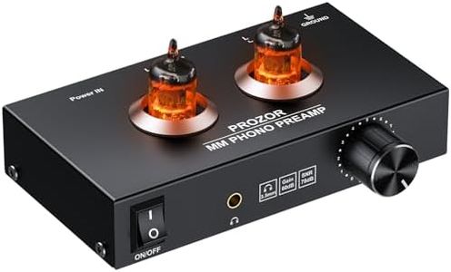 PROZOR Vacuum Tube Preamplifier, JAN GE5654 Tube Amp Phono Preamp with Volume Control for MM Turntables & Record Players, Headphone Amp for Home Audio/Stereo Systems, with 15V Power Adapter