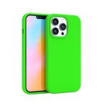 FELONY CASE - iPhone 14 Pro Case - Neon Green Silicone Phone Cover | Liquid Silicone with Anti-Scratch Microfiber Lining, 360° Shockproof Protective Case for Apple iPhone 14 Pro