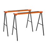 VonHaus Saw Horse Pair - Saw Horses Twin Pack with 200kg Weight Capacity - Log Workbench, Lightweight with Carry Handle and Non-Slip Work Surface - Portable Cutting Horse for Cutting Logs