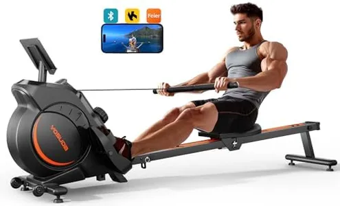 YOSUDA Magnetic Rowing Machine 350 LB Weight Capacity - Foldable Rower for Home Use with LCD Monitor, Tablet Holder and Comfortable Seat Cushion