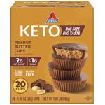 Atkins Keto Peanut Butter Cups, Naturally Flavored, Zero Grams Added Sugar, Gluten Free, 20 Count