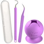 iVyne Berry and Silicone Weeding Tools for Vinyl, Suction Vinyl Weeding Scrap Collector Holder, Craft Tweezer, Weeder, Vinyl Weeding Tool Kit for Cricut, Silhouette Accessories Scrap Storage - Purple