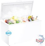 17 Cu.ft Chest Freezer, Large Top Open Door Deep Freezer with 8 Adjustable Thermostat (-11.2°F to 10.4°F), Large Freezer with Removable Basket for Home/Garage/Office, White