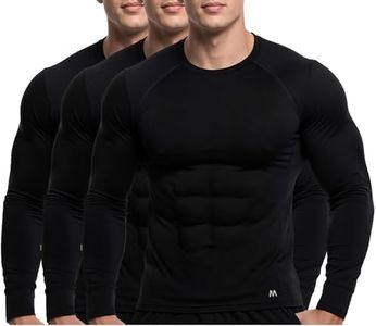 MagnaMan Men's Compression Shirts 3 - Pack: Moisture - Wicking Athletic Baselayer Tops for Men with Quick - Dry Technology, Ideal for Gym, Workout & Running