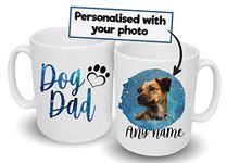 Spoilt Rotten Pets Dog Dad Personalised Photo Mug with Your Dog or Dog's Name's Pet Lovers Custom Name Mug (Dog Dad Photo Mug) Optional Matching T-Shirt