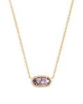 Kendra Scott Elisa Short Pendant Necklace for Women, Dainty Fashion Jewelry, 14k Gold-Plated, Amethyst