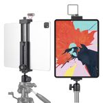 NUOMIC Tablet Tripod Mount Adapter with Aluminum Ball Head, Universal iPad Tripod Mount with Cold Shoes for iPad Mini, iPad Air, iPad Pro and iPhone 4.7-12.9"