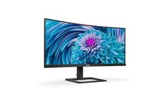 Philips Monitors 346E2CUAE - 34 inch WQHD Curved Monitor, 100Hz, 1ms, VA, USB-C Dock, Speakers , Height Adjust (3440 x 1440, 300 cd/m² HDMI / DP / USB-C)