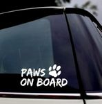 LYOMAN® Paws on Board - Car Window Sticker - Dog in Transit Sign Art Logo Gift Decal Window Bumper Car Sign Decal Sticker