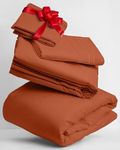 Mellanni Twin Sheets Set - 3 PC Iconic Collection Bedding - Hotel Luxury, Extra Soft, Cooling Bed Sheets - for Women, Men, Kids & Teens (Twin, Terracotta)