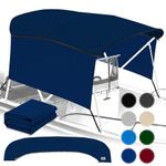 KNOX Universal 3 Bow Bimini Top Replacement Canvas & Sidewalls, 900D Marine Grade Sun Shade Boat Canopy with Detachable Side Blocks, Storage Boot, No Frame, 54-60" W, Navy Blue