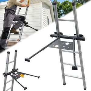 Ladder Stabilizer, Roof Ladder Stabilizer with Adjustable Legs 20.4-29.5" Built-in Tool Tray and Non-Slip Rubber Feet Suitable for Roof Gutters Roof Repairs Window Cleaning Snow Removal