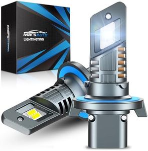 Marsauto H13 9008 Bulb, 48,000LM Super Brighter, 6000k Cool White H13 Off Road Light or Fog Light Bulbs, Pack of 2