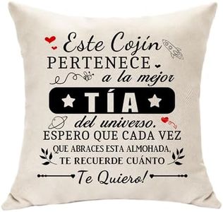 Hasodeo Tía Regalos de Sobrina Sobrino Funda de Cojín Decorativa 45x45 cm - Mejor Tía del Universo - Original Regalos para Tía Cumpleaños Día de la Madre Fiesta de Nacimiento Keepsake (Tía)