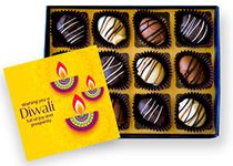 Dalmond Truffles Handmade Almond Date Chocolates Gift Box and Chocolates Gift Pack for Diwali with Message card -12 Pcs, Assorted - Dark, Milk & White Chocolates Gift Box [250 GMS]