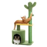 Made4Pets Cat Tree, 35 inches Cat Tree Tower with Cozy Cat Condo, Cactus Cat Tree for Indoor Cats Adult, Cute Cat Tree with Cat House, Cozy Platform for Cats Kittens to Play, Scratch and Perch