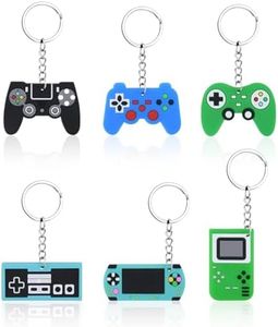 flintronic Llaveros de Videojuegos, 6 Piezas Llavero de Controlador de Juego, Colgante de Asa de Juego,Llavero,Dijes de Mochila, para Suministros de Fiesta de Videojuegos,Regalo de Cumpleaños/Fiesta