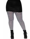 Leg Avenue Plus Size Stripe Tights_black & white_3X-4X