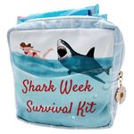 Primo Lines Shark Week Period Bag - Waterproof Period Pouch & Sanitary Napkin Storage Bag for Teen Girls, Compact Tampon Holder for Purse, Pad Pouch, Ideal Shark Gifts for Women & School Use