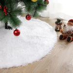 The Decor Wick 78cm/ 30 inch The Real Christmas Style Tree Skirt Tree mat 78 CM/30 inch Dia for Home and Office Decoration (Style1 (White)