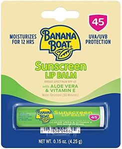 Banana Boat Sunscreen Lip Balm SPF 45 with Aloe Vera & Vitamin E, 0.15oz | Lip SPF, Aloe Vera Lip Balm with SPF, Vitamin E Lip Balm, Moisturizing Lip Balm, Lip Sunblock, Travel Sunscreen, 0.15oz