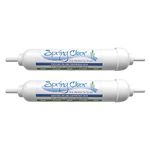 SpringClear Water Gem Compatible in-Line Filter Cartridge with 3/8" Male Stem | Universal Carbon Filter for Fridge Water Dispenser and Ice Maker with Scale Reduction | Kitchen Tap Filter (2 Pack)