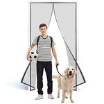 Magnetic Fly Insect Screen Door 290 x 200 cm for Front Door and Home Outside Kids/Pets Walk Through Easily Fit Door Grey