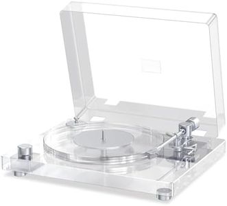 Vinyl Record Player,Transparent Acrylic Turntable with Bluetooth 5.3 & Belt-Drive,w/Carbon Tonearm, Heavy Base, Built-in Preamp, 33⅓/45 RPM, Aux-in Functionality, Wireless Streaming