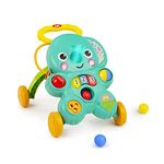 Bright Starts Stroll 'N Roll 2-In-1 Ball Play Walker - Elephant With Lights And Music, Unisex, 6 Months+