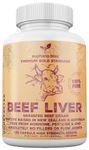 Grass Fed Desiccated Beef Liver Capsules 2250mg (120 Pills, 750mg Each), Energy, Digestion, Detoxification Non-GMO, Freeze Dried, Pasture Raised Undefatted in New Zealand No Hormones or Chemicals