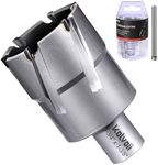 Kolvoii Carbide-Tipped Annular Cutter, 1-3/4"Diameter x 1-3/8"Depth, High-Efficiency Cutting TCT Magnetic Drill Bit with Pilot Pin for Stainless Steel, Iron, and Hard Steel(3/4" Weldon Shank, 2 Flat)
