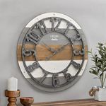 FirsTime & Co. 31061 Shabby Planks Wall Clock, 27", Rustic Gray