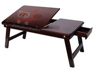 DDS Dream Decor Shoppee Portable laptop Table adjustable Height with 1 Drawer (Brown)