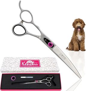 Kenchii Left Handed Dog Grooming Scissors | 7 Inch Shears | Curved Scissors for Dog Grooming | Love Collection Dog Shears | Pet Grooming Accessories | Pet Hair Trimming Scissor