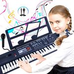 Keyboard piano Digital electric piano portable electronic music keyboard 61 key piano toy for kids beginner children toddler musical instruments w/microphone stand christmas Birthday gift