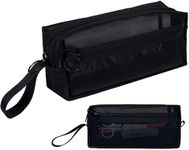 Moyad Mesh Pencil Pen Case Black Large Capacity Pencil Pouch Stationery Organizer Pen Bag Clear Transparent Pencil Cases for Office, Work, Travel, Adults