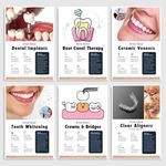 Medicozi Dental Clinic Posters for Waiting Room, Patient Education Hospital Decor, Set of 6 Unframed, size 12x18 inches