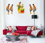 Rawpockets Decal ' Indian Ethnic Dance ' (Material - PVC Vinyl Matte Finish, Wall Coverage Area - Height 80cm X Width 180cm) (Pack of 1) Wall Sticker