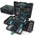 Sundpey 379-PCs Home Tool Kit - Portable Complete Household and Auto Repair Tool Set - Hand General Basic Tool Box Storage Case with Drawer - Full Basic Toolkit for Handyman & Diyer & Homeowner