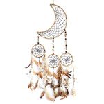 RPH Handicrafts Moon Shape Dream Catcher Half Moon Home Decor Wall Hanging Bedroom Best for Gifts and Decoration 60x16cm (Natural)