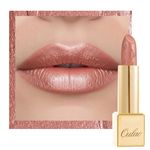 OULAC Metallic Shine Glitter Lipstick, Nude High Impact Lipcolor, Brown Soft and Ultra Hydrating, Long Lasting, Vegan & Cruelty-Free, Full-Coverage Lip Color 4.3 g/0.15 oz Pure Envy(07)