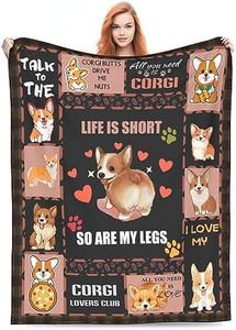 Corgi Flannel Blankets Super Soft and Warm Throw Blanket for Couch Sofa Gifts for Girls Boys Kids