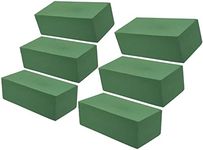 Juvale 6 Pack Floral Foam Blocks - Wet Foam Bricks for Florists, Crafts, Fresh Flower Arrangements (9 x 4 x 3 in, Green)