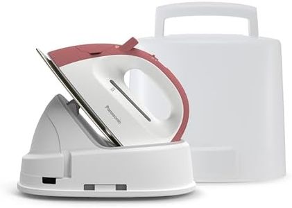 Panasonic NIQL300R Mini Cordless Steam & Dry Iron – 1400W Lightweight Iron for Clothes, Crafts & Quilting – Portable Ceramic Soleplate with Precision Tip, Fast Heat-up, Anti-Drip, Travel Carry Case