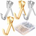 Picture Hooks Hanging Hooks kit,Picture Hooks Heavy Duty Frame Heavy Hanger with Nails. (Gold-40Pcs silver-40Pcs)