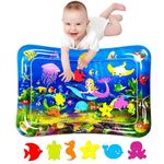 Baby Play Water mat,Water mat for Babies,Tummy time Toys,Inflatable Play Mat Water Cushion Infant Toys, Fun Early Development Activity Play Center for Newbor(70x50cm)